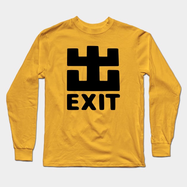 Exit Sign Rave Long Sleeve T-Shirt by badlydrawnbabe